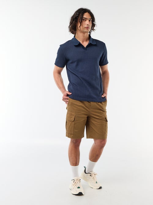 Polo de punto calado con diseño original - Kiabi