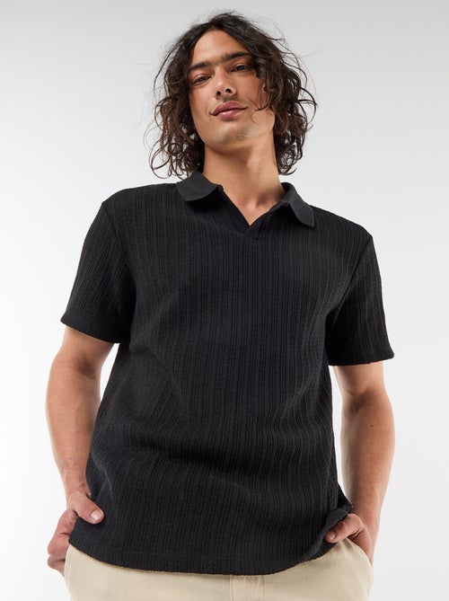 Polo de punto calado con diseño original - Kiabi