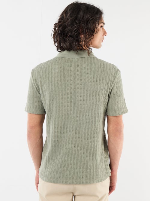 Polo de punto calado con diseño original - Kiabi