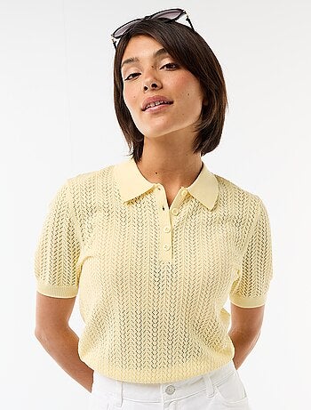 Polo de punto calado de manga corta