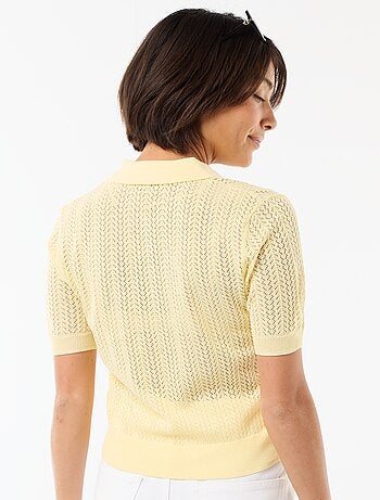 Polo de punto calado de manga corta