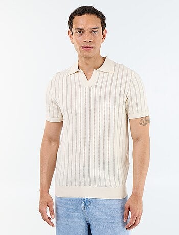 Polo de punto calado de manga corta