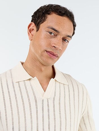 Polo de punto calado de manga corta