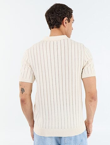 Polo de punto calado de manga corta