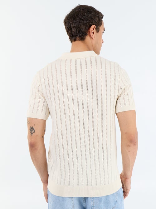 Polo de punto calado de manga corta - Kiabi