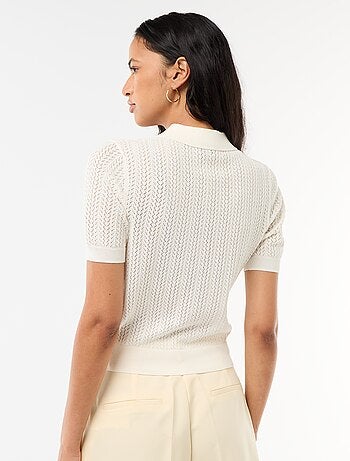 Polo de punto calado de manga corta