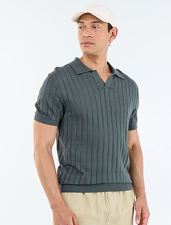 Polo de punto calado de manga corta