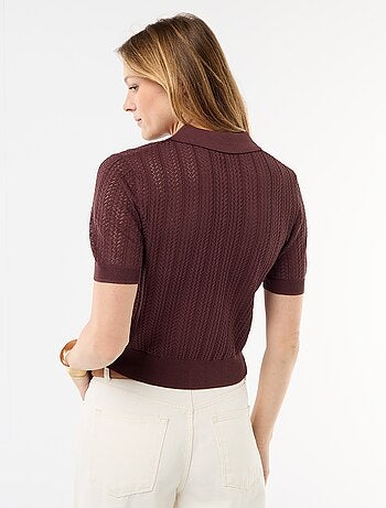 Polo de punto calado de manga corta