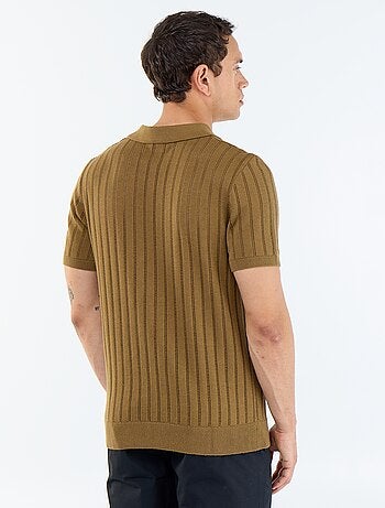Polo de punto calado de manga corta