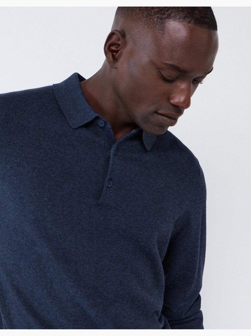 Polo de punto con cachemira, mo fashion Azul - Kiabi