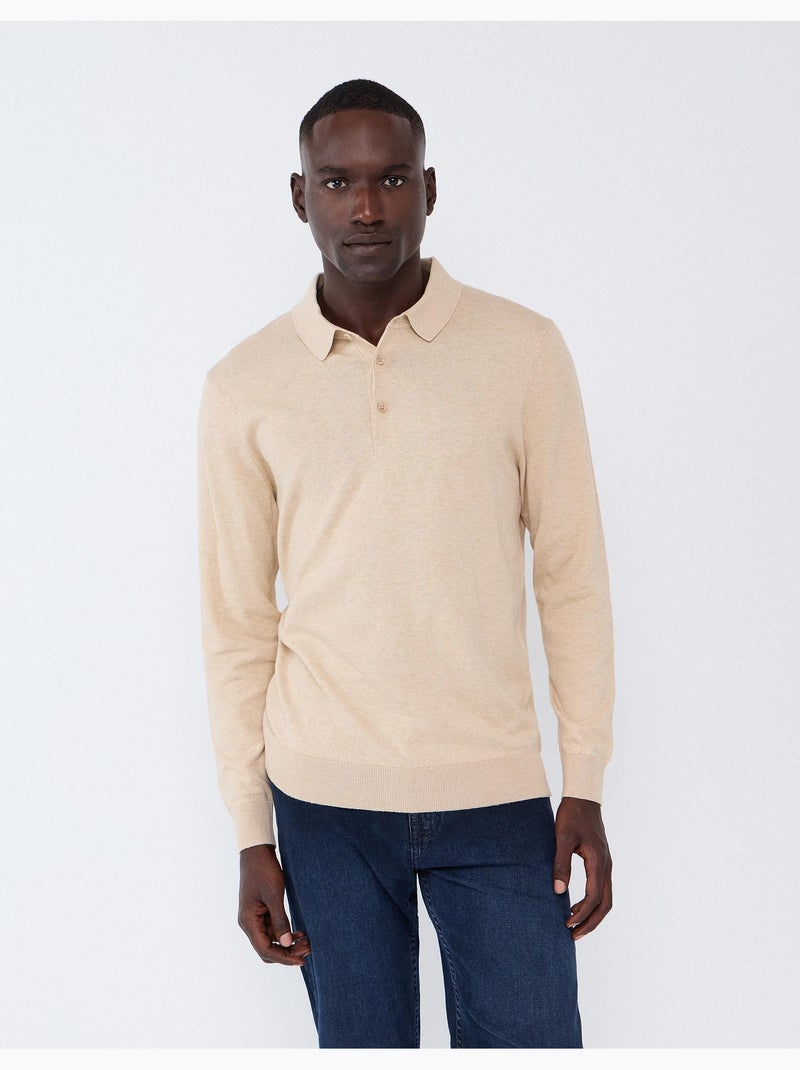 Polo de punto con cachemira, mo fashion Beige - Kiabi
