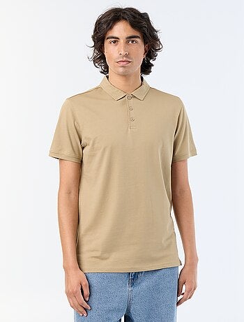 Polo de punto con cuello abotonado
