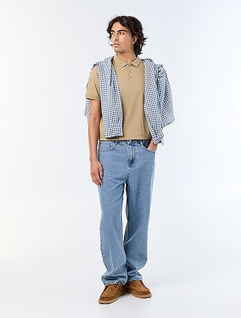 Polo de punto con cuello abotonado