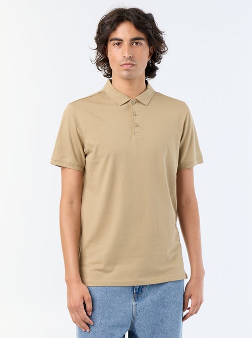 Polo de punto con cuello abotonado - Kiabi