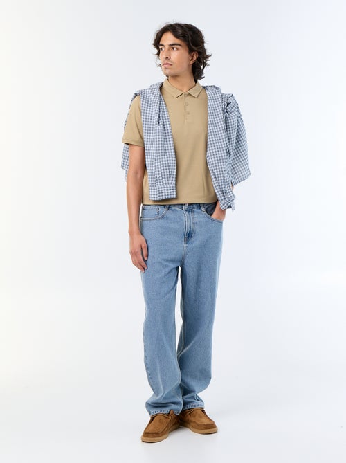 Polo de punto con cuello abotonado - Kiabi