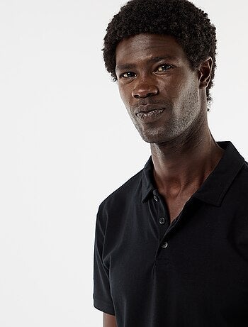 Polo de punto con cuello abotonado