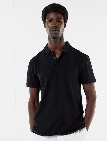 Polo de punto con cuello abotonado