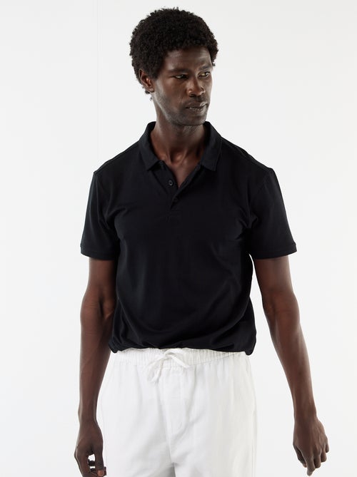 Polo de punto con cuello abotonado - Kiabi