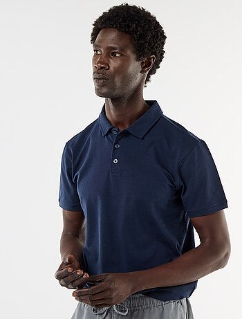 Polo de punto con cuello abotonado