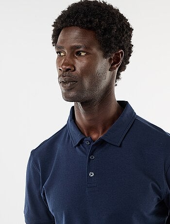Polo de punto con cuello abotonado