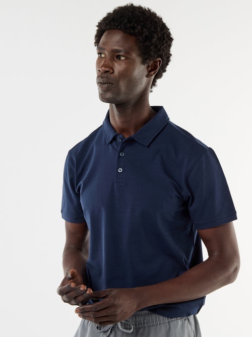 Polo de punto con cuello abotonado - Kiabi