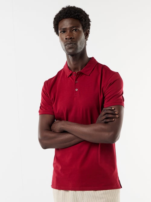 Polo de punto con cuello abotonado - Kiabi