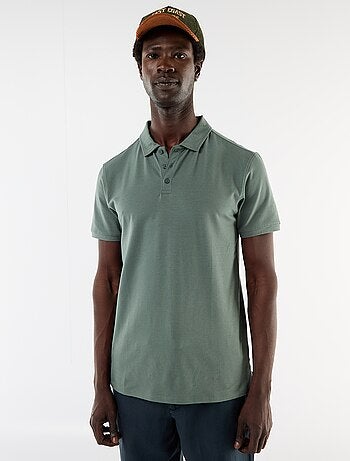 Polo de punto con cuello abotonado