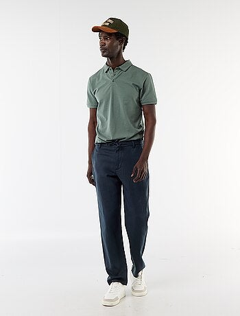 Polo de punto con cuello abotonado