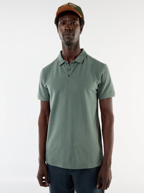 Polo de punto con cuello abotonado - Kiabi
