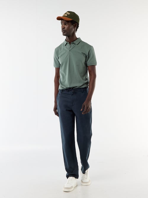 Polo de punto con cuello abotonado - Kiabi