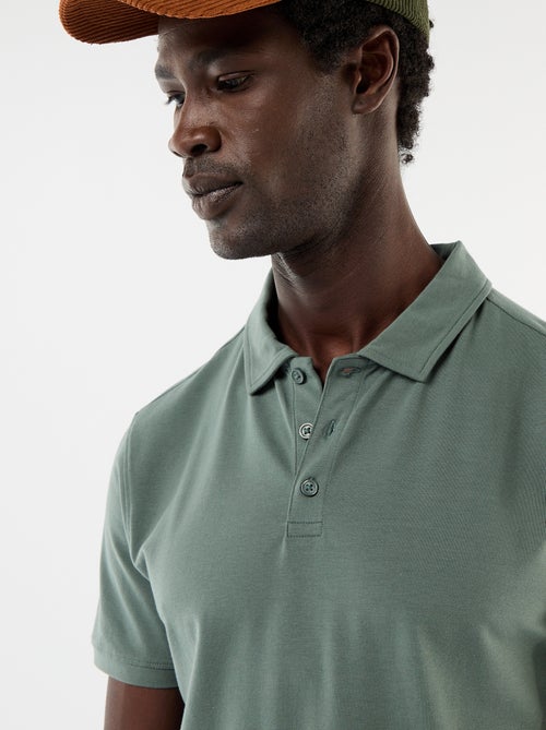 Polo de punto con cuello abotonado - Kiabi