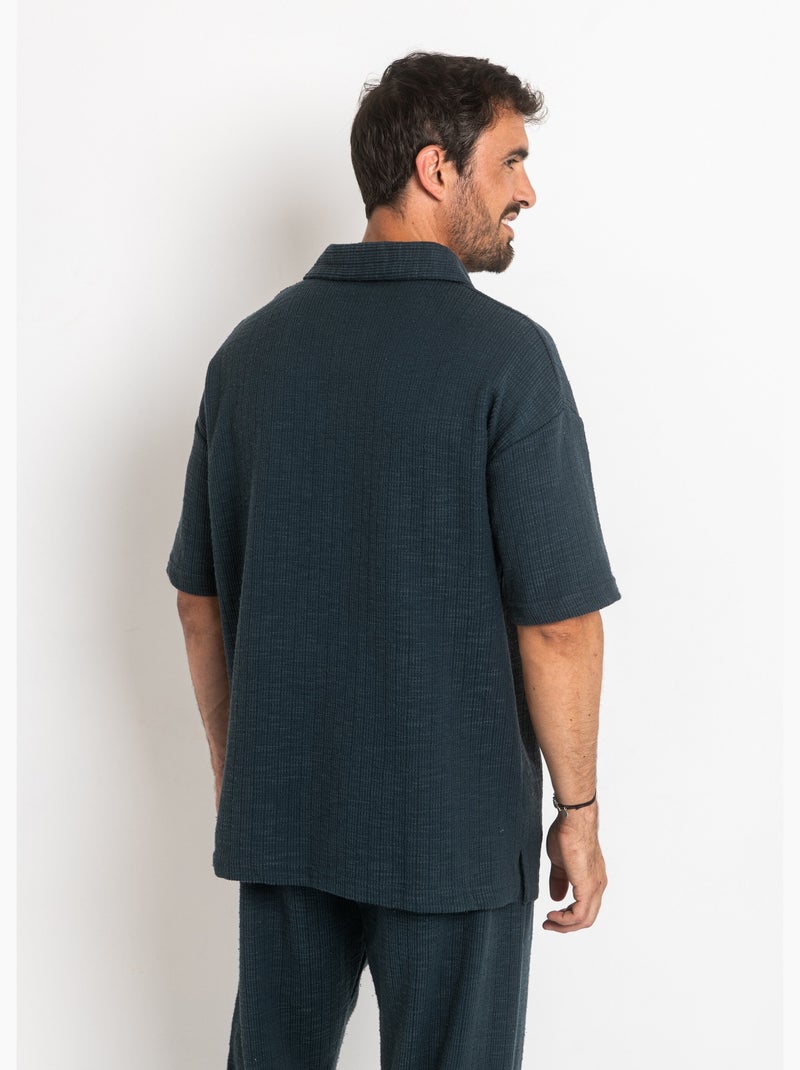 Polo de punto con cuello sastre - AFIBEL Azul - Kiabi