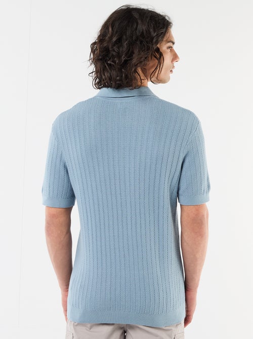 Polo de punto con efecto tricot - Kiabi