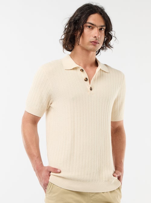 Polo de punto con efecto tricot - Kiabi
