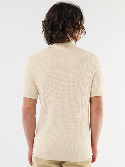 Polo de punto con efecto tricot - Kiabi