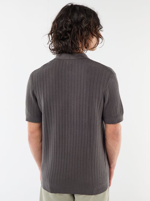 Polo de punto con efecto tricot - Kiabi