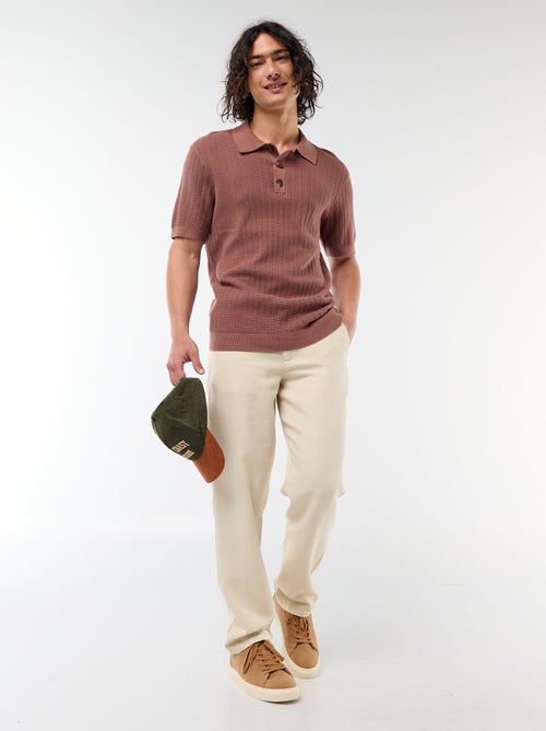 Polo de punto con efecto tricot - Kiabi