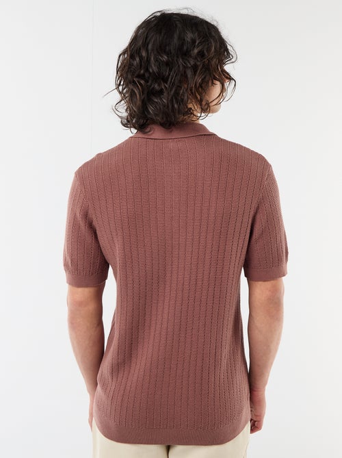 Polo de punto con efecto tricot - Kiabi