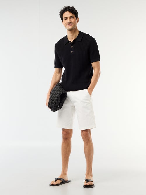 Polo de punto con efecto tricot - Kiabi