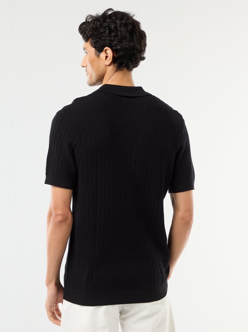 Polo de punto con efecto tricot - Kiabi