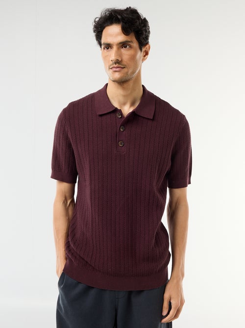 Polo de punto con efecto tricot - Kiabi
