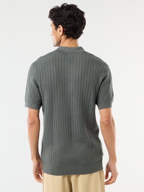 Polo de punto con efecto tricot - Kiabi