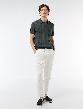 Polo de punto con efecto tricot