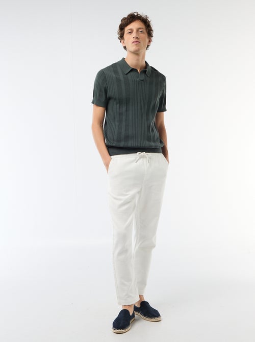 Polo de punto con efecto tricot - Kiabi Polo de punto con efecto tricot - Kiabi