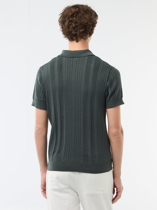 Polo de punto con efecto tricot - Kiabi Polo de punto con efecto tricot - Kiabi