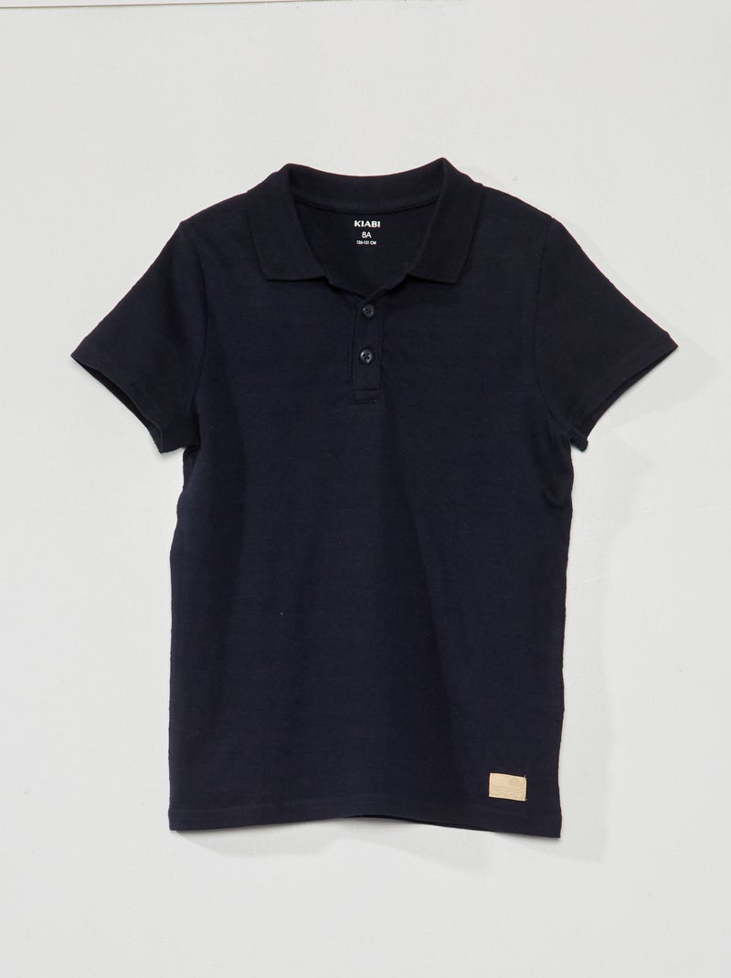 Polo de punto con relieve AZUL - Kiabi