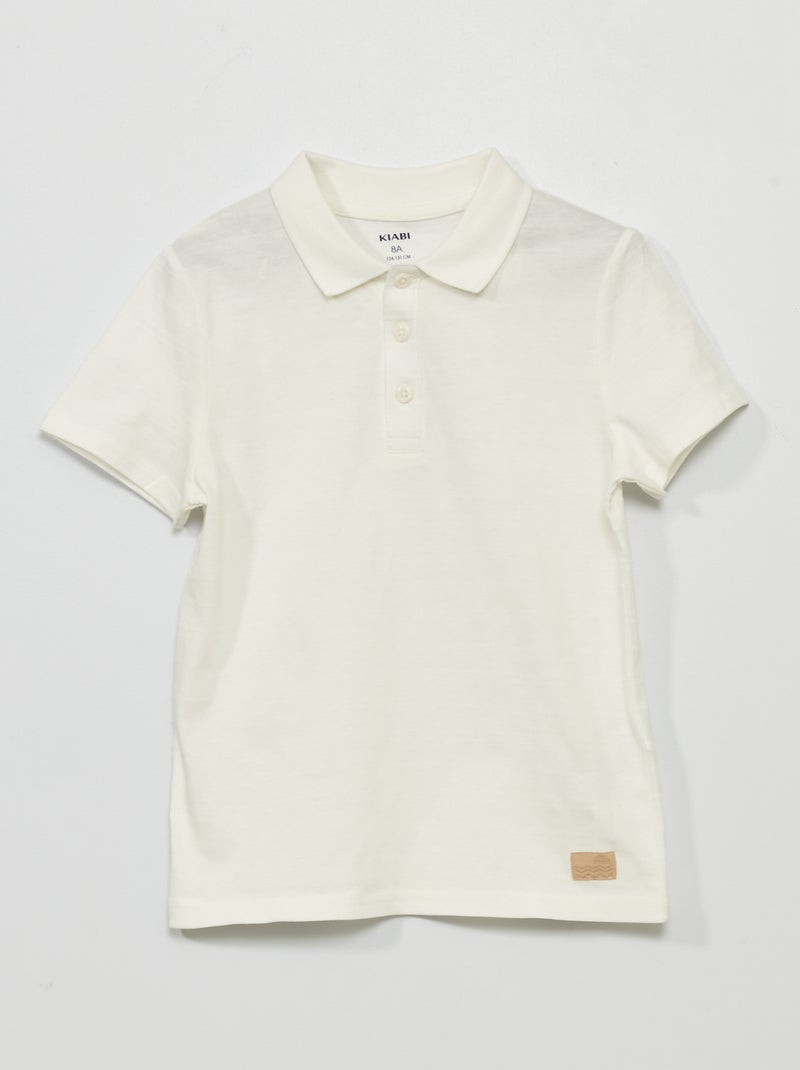 Polo de punto con relieve BEIGE - Kiabi