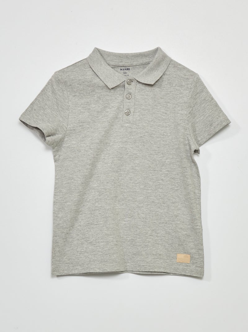 Polo de punto con relieve GRIS - Kiabi