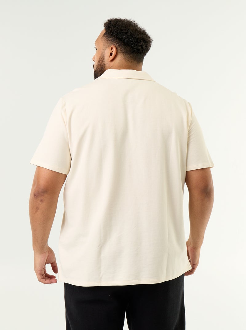 Polo de punto de jersey de manga corta Blanco - Kiabi