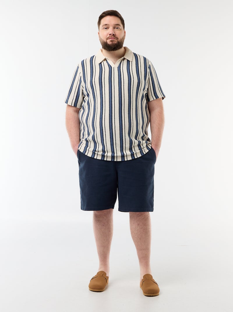 Polo de punto de manga corta Azul - Kiabi